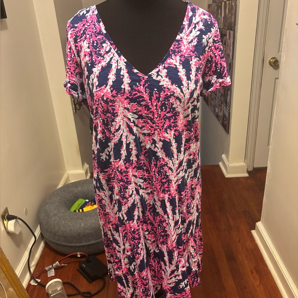 Lilly Pulitzer JESSICA SHORT SLEEVE DRESS in NAUTI NAVY BEYOND THE SEA
